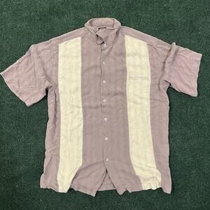 Harley Davidson Mens XL Silk Button Up Shirt Jacquard Pattern Embroidered